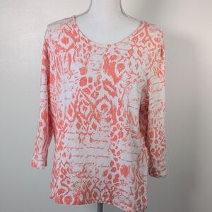 Ruby Rd. Orange 3/4 Sleeve Tee